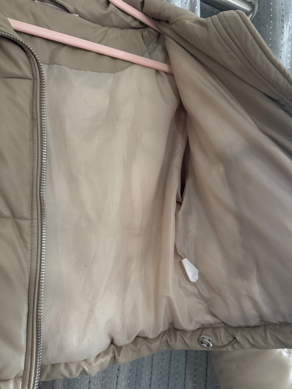 12th Tribe Cropped Puffer Jacket in Beige - Picture 5 of 10